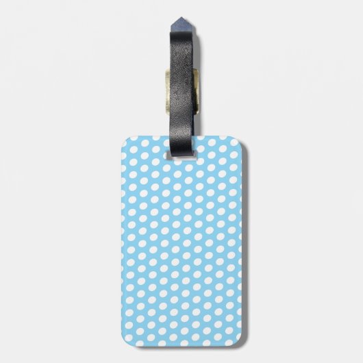 Retro polka dot fifties stijl bagagelabel (Achterkant verticaal)