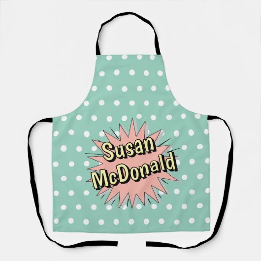 Retro polka dot fifties stijl schort (Voorkant)