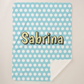 Retro polka dot fifties stijl sherpa deken (Voorkant)