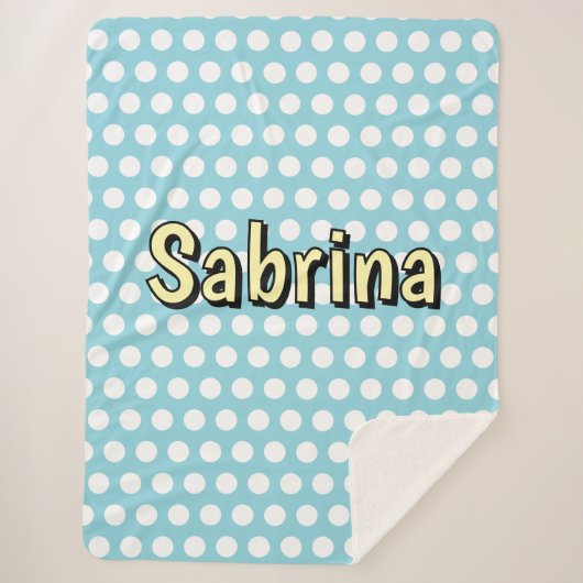 Retro polka dot fifties stijl sherpa deken (Voorkant)