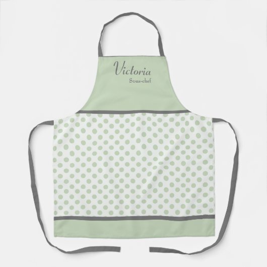 Retro polka dot gepersonaliseerd schort (Voorkant)