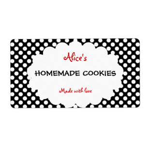 Retro Polka Dot gepersonaliseerde zelfgemaakte coo Etiket