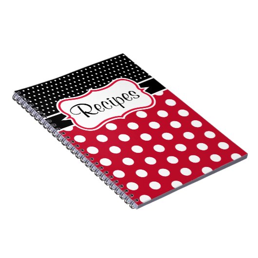 Retro Polka Dot Kitchen Recipe Notitieboek Gift (Rechterzijde)
