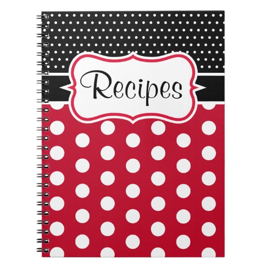 Retro Polka Dot Kitchen Recipe Notitieboek Gift (Voorkant)