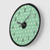 Retro Polka Dot met zwarte accenten Grote Klok (Hoek)