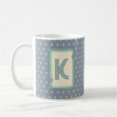 Retro polka dot monogram koffiemok (Links)