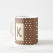 Retro polka dot monogram Mok (Voorkant links)