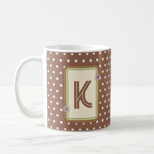 Retro polka dot monogram Mok (Links)