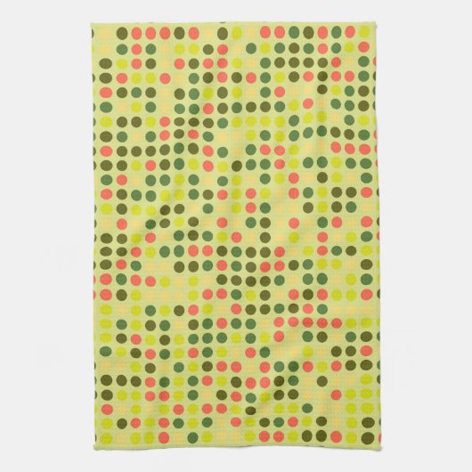 Retro Polka Dot Mosaic Pattern #10 Theedoek (Verticaal)