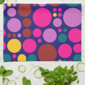 Retro Polka Dot Mosaic Pattern #2 Theedoek (Gevouwen)
