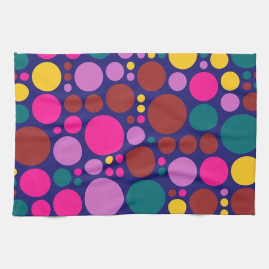 Retro Polka Dot Mosaic Pattern #2 Theedoek (Horizontaal)