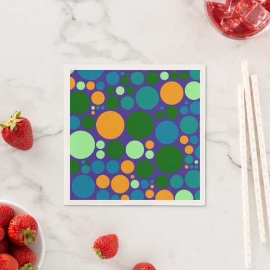 Retro Polka Dot Mosaic Pattern #6 Servetten (Insitu)