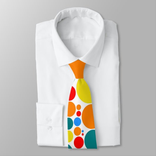 Retro Polka Dot Mosaic Pattern #7 Stropdas (Gebonden)