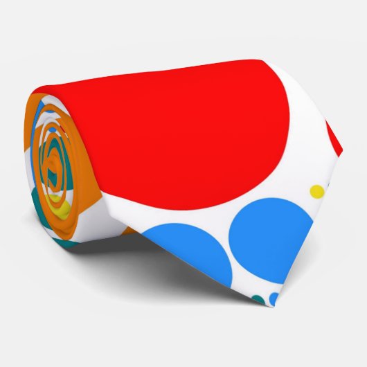 Retro Polka Dot Mosaic Pattern #8 Stropdas (Opgerold)