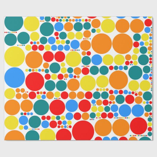 Retro Polka Dot Mosaic Pattern Cadeaupapier (Vlak)