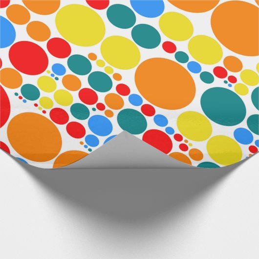 Retro Polka Dot Mosaic Pattern Cadeaupapier (Hoek)