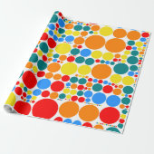 Retro Polka Dot Mosaic Pattern Cadeaupapier (Uitgerold)