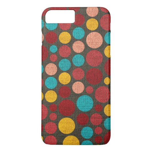 Retro Polka Dot Painted Canvas #3 Case-Mate iPhone Case (Achterkant)