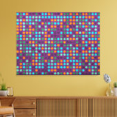 Retro Polka Dot Painted Canvas #4 Afdruk (Insitu (Woonkamer))