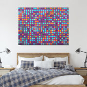 Retro Polka Dot Painted Canvas #4 Afdruk (Insitu (Slaapkamer))