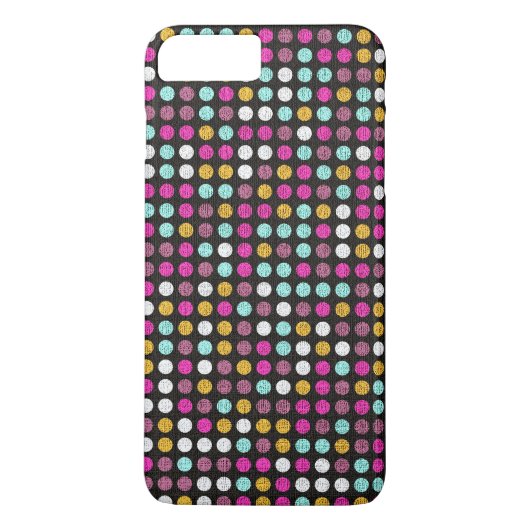 Retro Polka Dot Painted Canvas #4 Case-Mate iPhone Case (Achterkant)