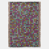 Retro Polka Dot Painted Canvas #4 Deken (Voorkant Verticaal)