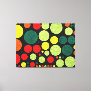 Retro Polka Dot Painted Canvas Afdruk