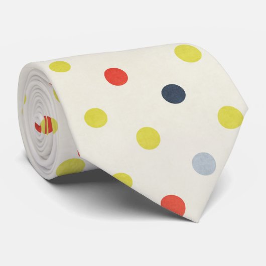 Retro Polka dot Pattern Stropdas (Opgerold)