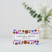 Retro Polka Dot Pattern Visitekaartje (Staand voorkant)