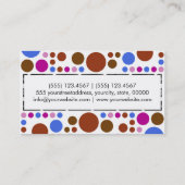 Retro Polka Dot Pattern Visitekaartje (Achterkant)