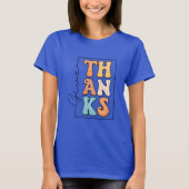 Retro Polka Dot 'THANKS' Design T-shirt (Voorkant)