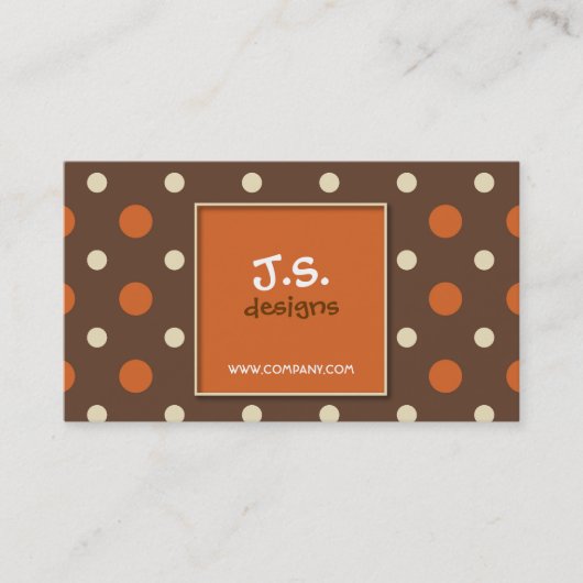 Retro Polka Dot Visitekaartje (Voorkant)