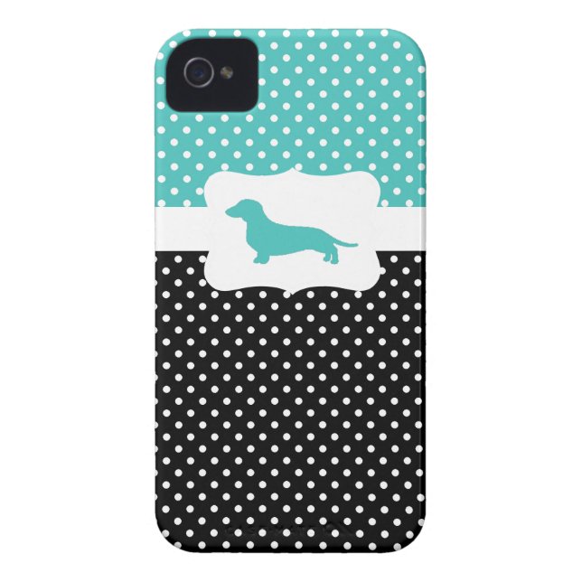 Retro Polka Dot w. Dachshund Case-Mate iPhone Case (Achterkant)