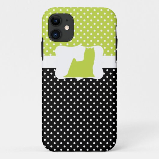 Retro Polka Dot w/Yorkie Case-Mate iPhone Case (Achterkant)