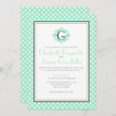 Retro Polka Dot Wedding Invitations Kaart (Voorkant / Achterkant)