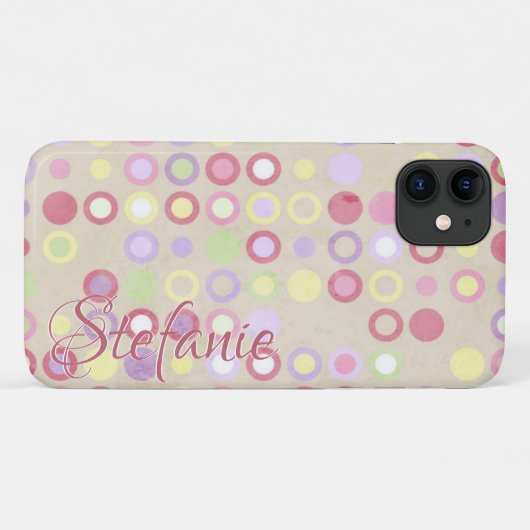 Retro Polka Dots (beige) Case-Mate iPhone Case (Achterkant (horizontaal))