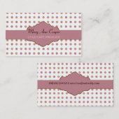Retro Polka Dots Classic Custom Pattern ROOS MAUT Visitekaartje (Voorkant / Achterkant)