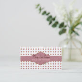 Retro Polka Dots Classic Custom Pattern ROOS MAUT Visitekaartje (Staand voorkant)