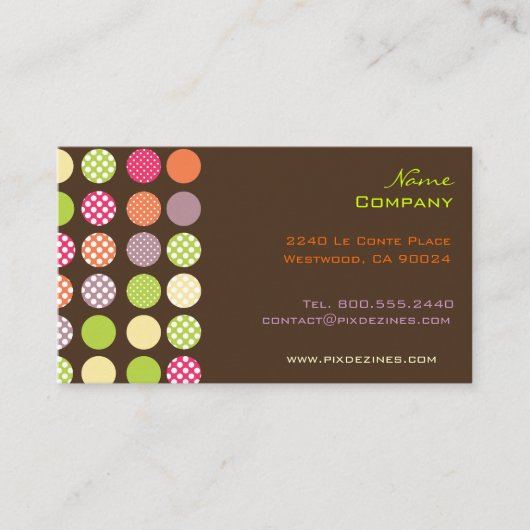 Retro Polka Dots / DIY achtergrond Visitekaartje (Voorkant)