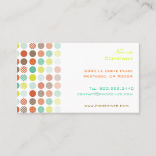 Retro polka dots/DIY achtergrondkleur! Visitekaartje