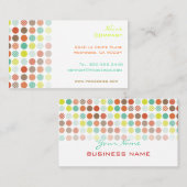 Retro polka dots/DIY achtergrondkleur! Visitekaartje (Voorkant / Achterkant)