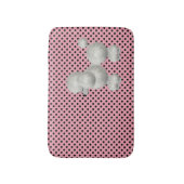 Retro Polka Dots en Poodle Bath Mat (Voorkant Verticaal)