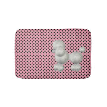 Retro Polka Dots en Poodle Bath Mat