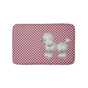 Retro Polka Dots en Poodle Bath Mat