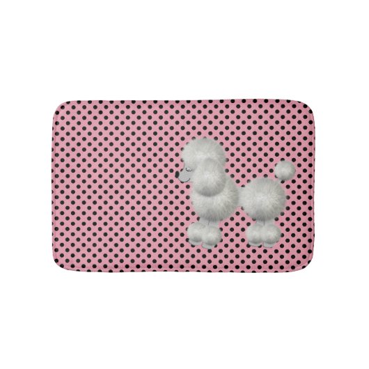 Retro Polka Dots en Poodle Bath Mat (Voorkant)