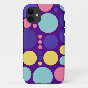 Retro Polka Dots   Geel Paars Roze Blauw Case-Mate iPhone Case