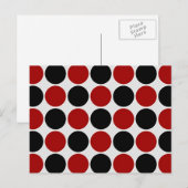 Retro Polka Dots in rood en zwart Briefkaart (Voorkant / Achterkant)