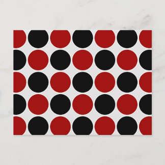 Retro Polka Dots in rood en zwart Briefkaart
