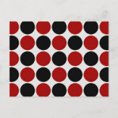 Retro Polka Dots in rood en zwart Briefkaart (Voorkant)