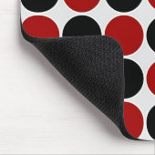 Retro Polka Dots in rood en zwart Muismat (Hoek)